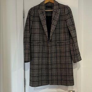 Zara Checkered Trench Coat (S)
